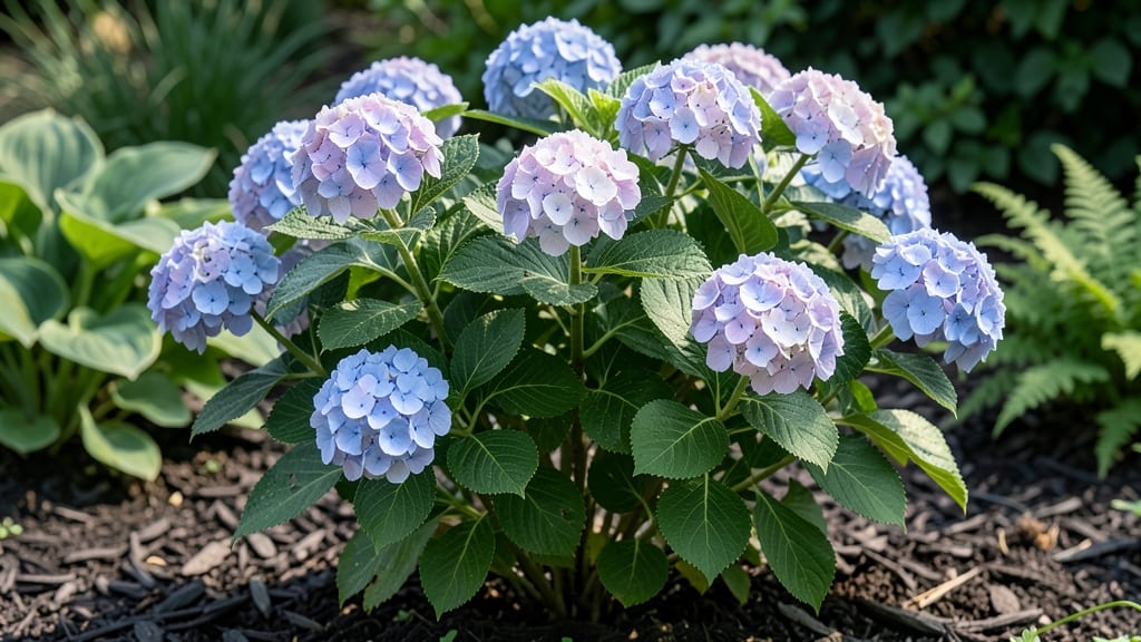 Garden Bed Along Foundation With Endless Summer Hydrangea: Frost-Proof Purple Spikes That Rebound Yearly