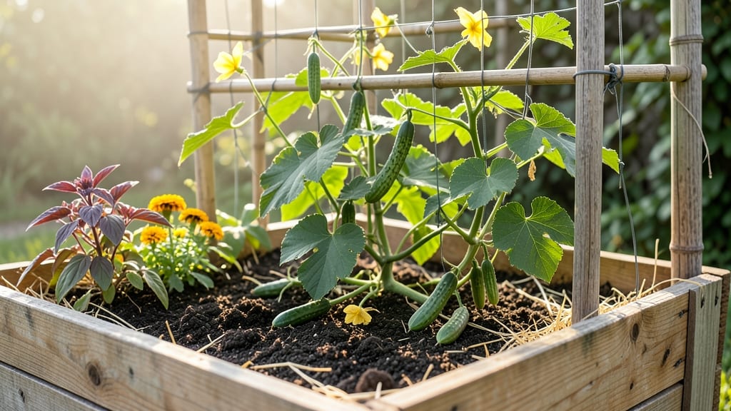 Raised Bed With Trellis: Vertical Space Multiplier for Climbing Plants