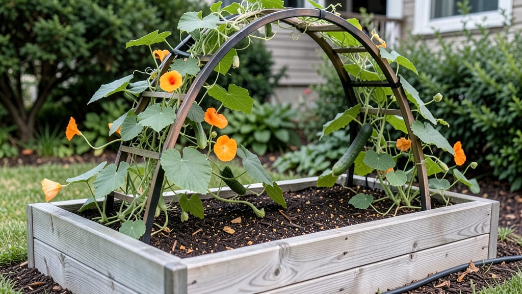 Raised Garden Bed With Trellis Arch: Vertical Space Maximizer for Climbing Plants
