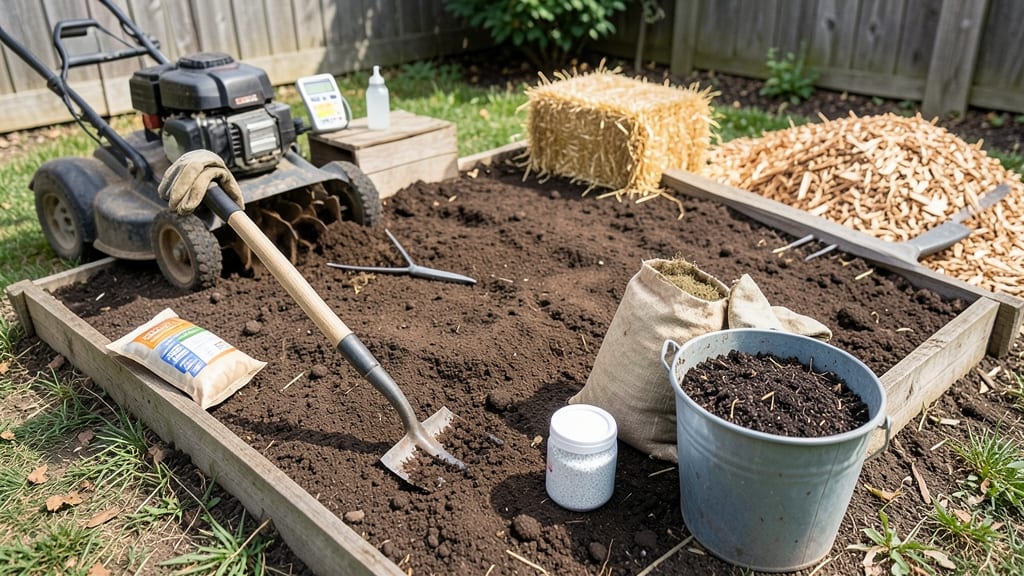 Flower Bed Soil Preparation: Loose, Aerated Base for Root Growth Success