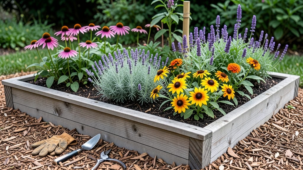 Raised Bed Flower Garden Layout: Proven Plant Spacing by Bloom Height